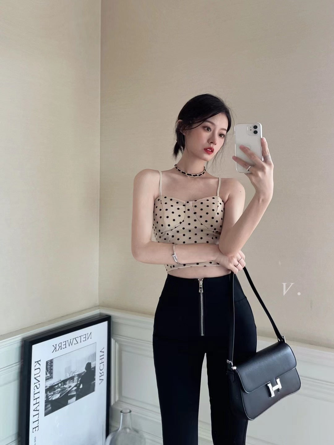 Dot Smocking Back Camisole