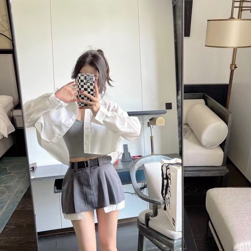 Batwing Sleeves Cropped Blouse