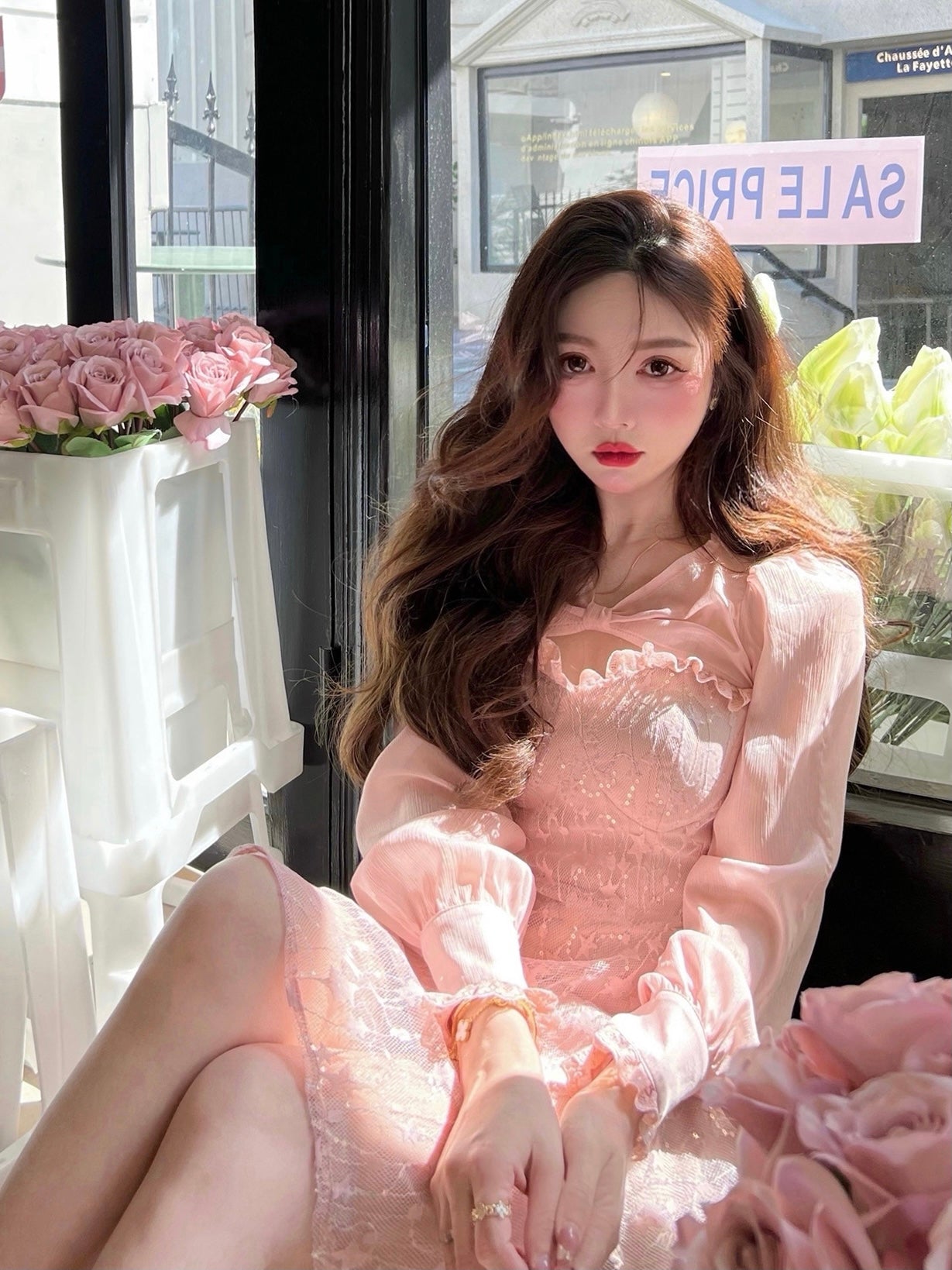 Sweet Sakura Mesh Dress set