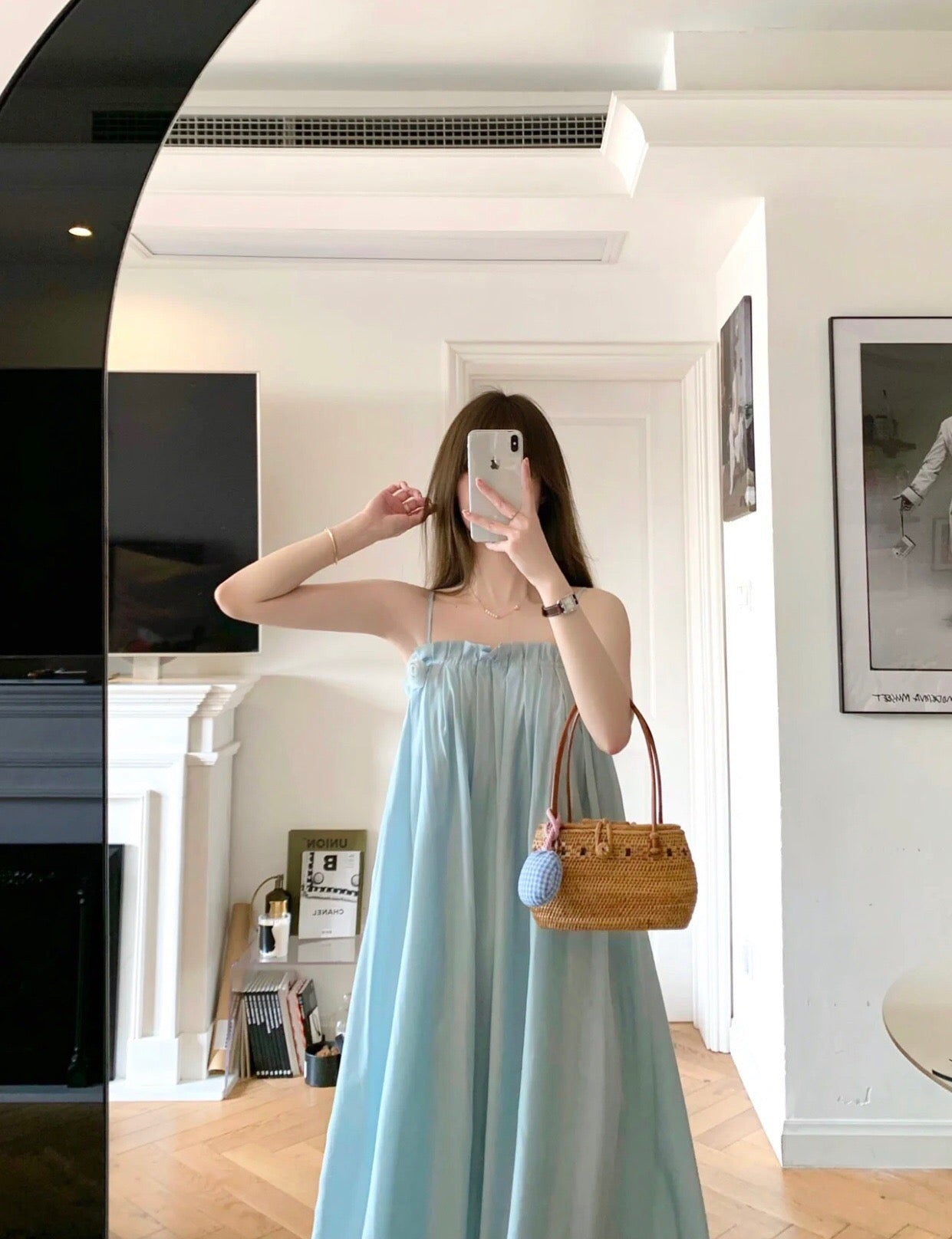 Baby Blue Swing Midi Dress