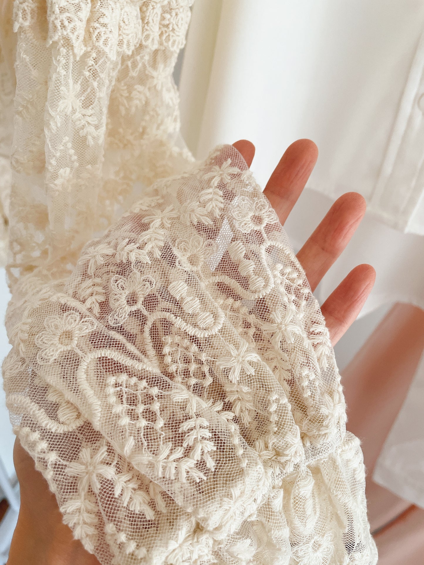 Square Neck Ribbon Lace Top