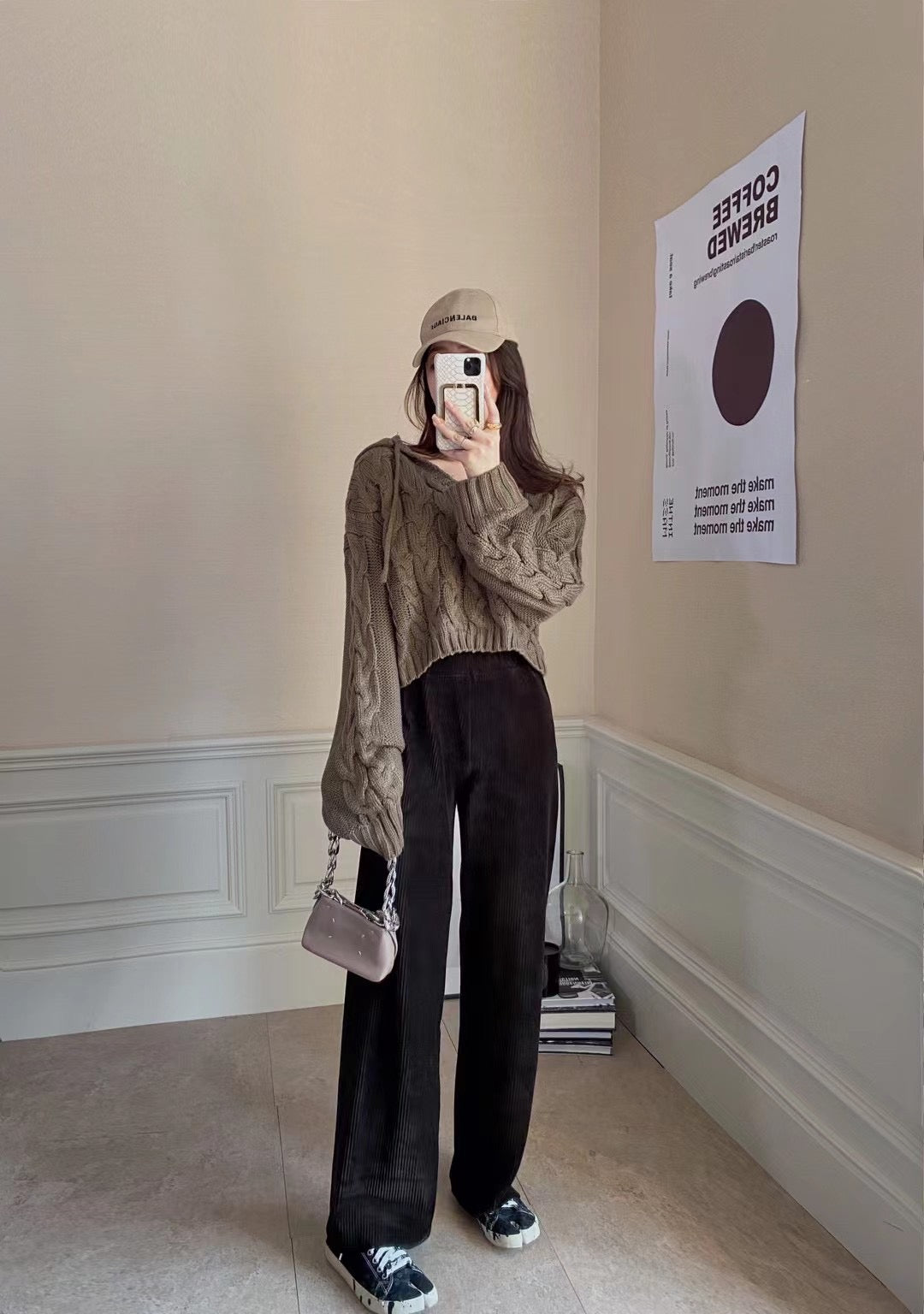 Cable Long Sleeves Short Sweater