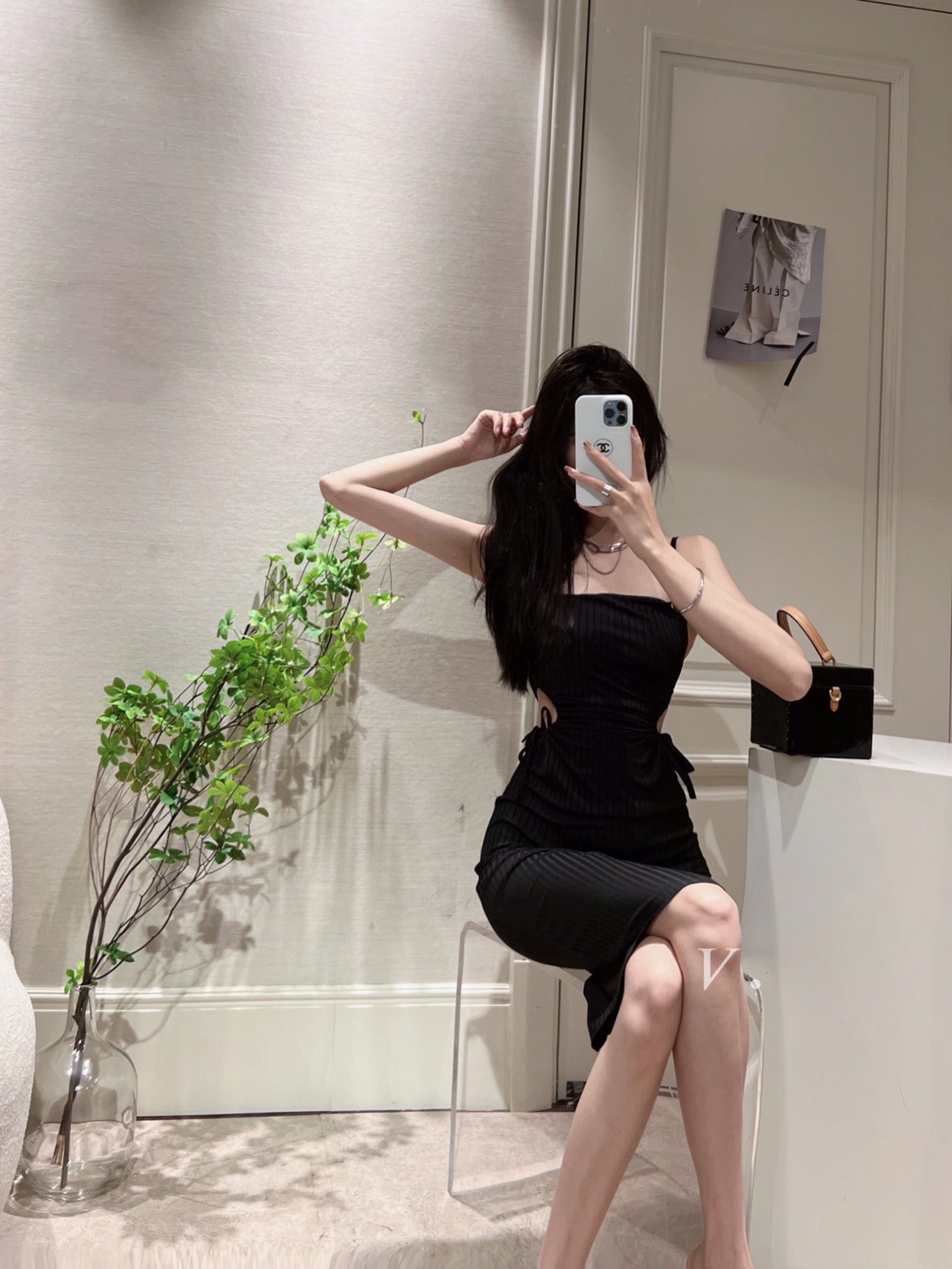 Sexy Hollow Ribbed Midi Dress