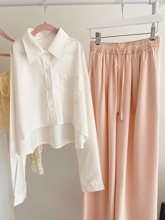 Batwing Sleeves Cropped Blouse
