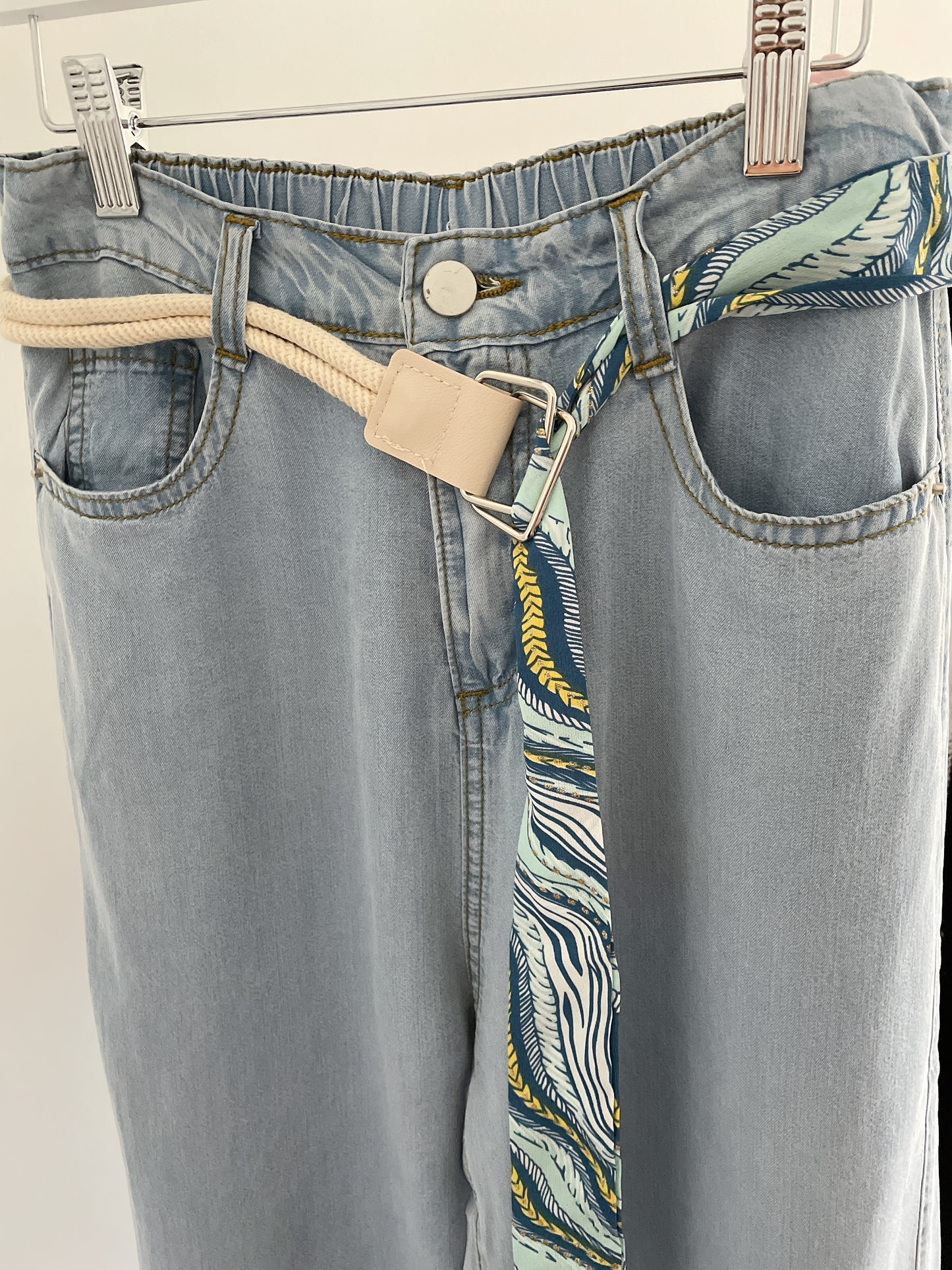 Lightweight Wide Legs Faux Jeans