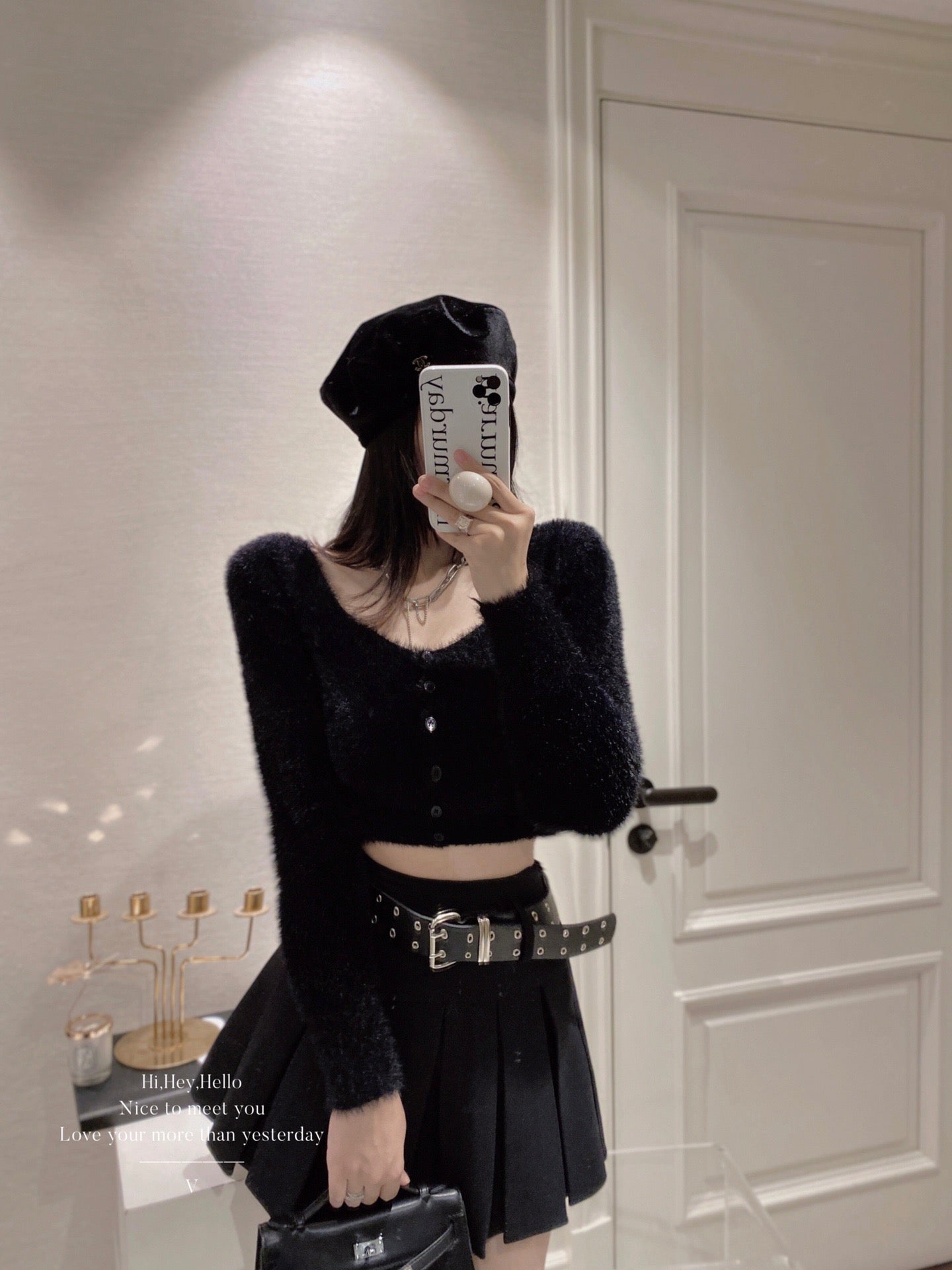 Faux Mink Cropped Top