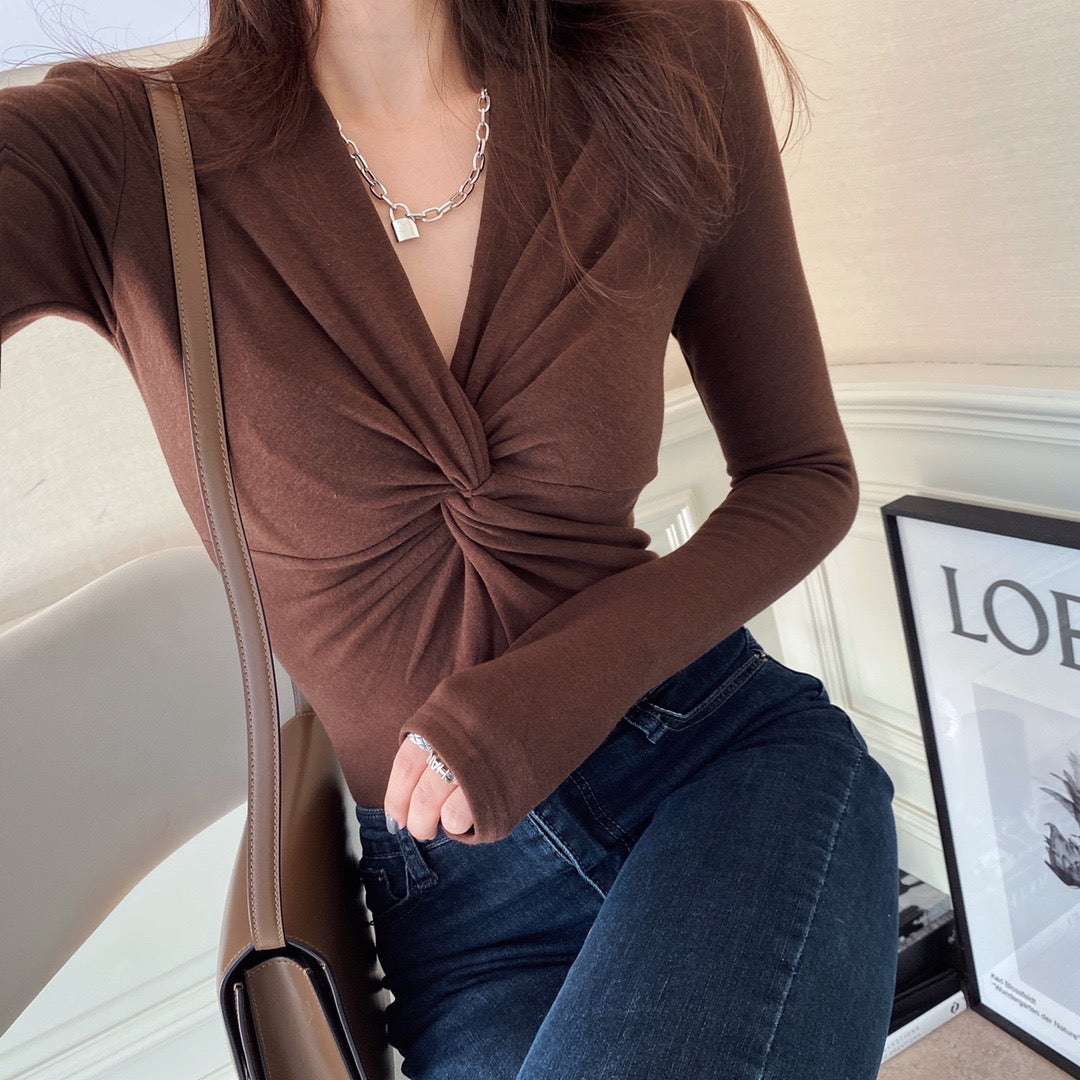 Fleece Lined Twist Top