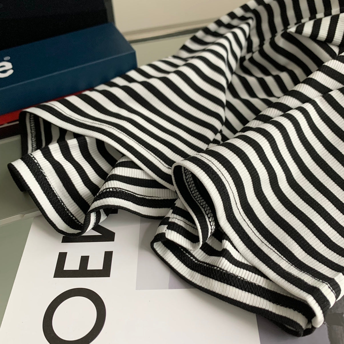 Knit Striped Wide Legs Pants