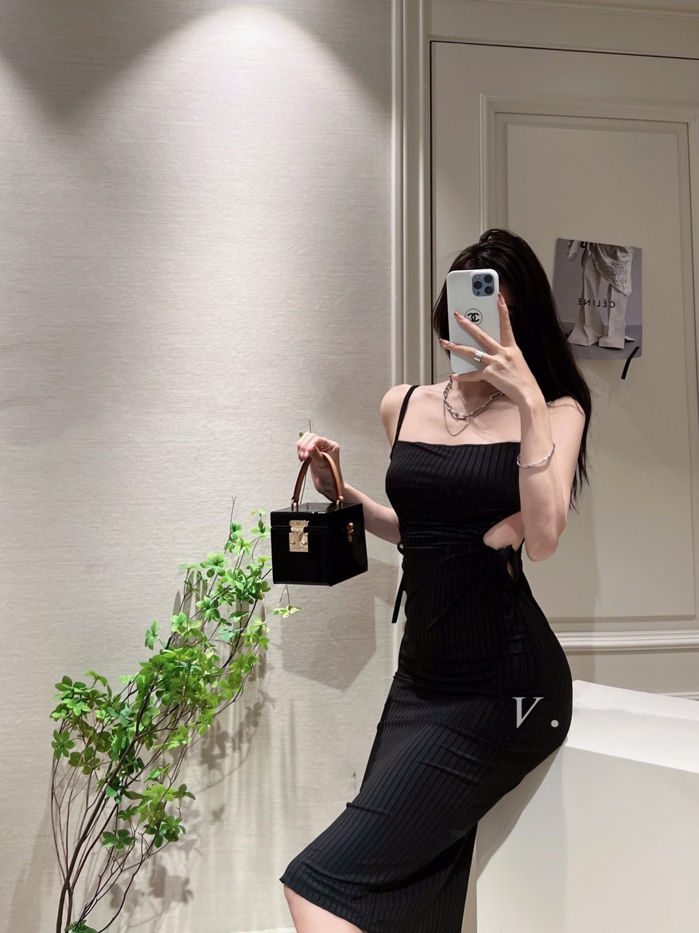 Sexy Hollow Ribbed Midi Dress