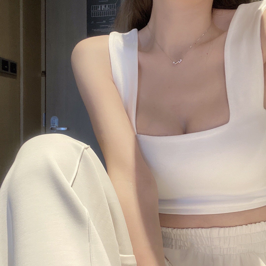 Square Neck Stretch Cotton Vest