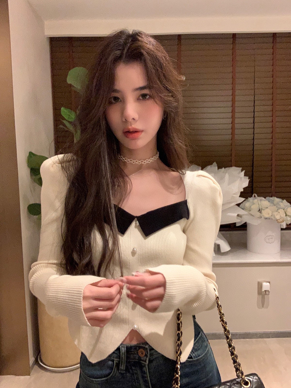Square Neck Knit Top