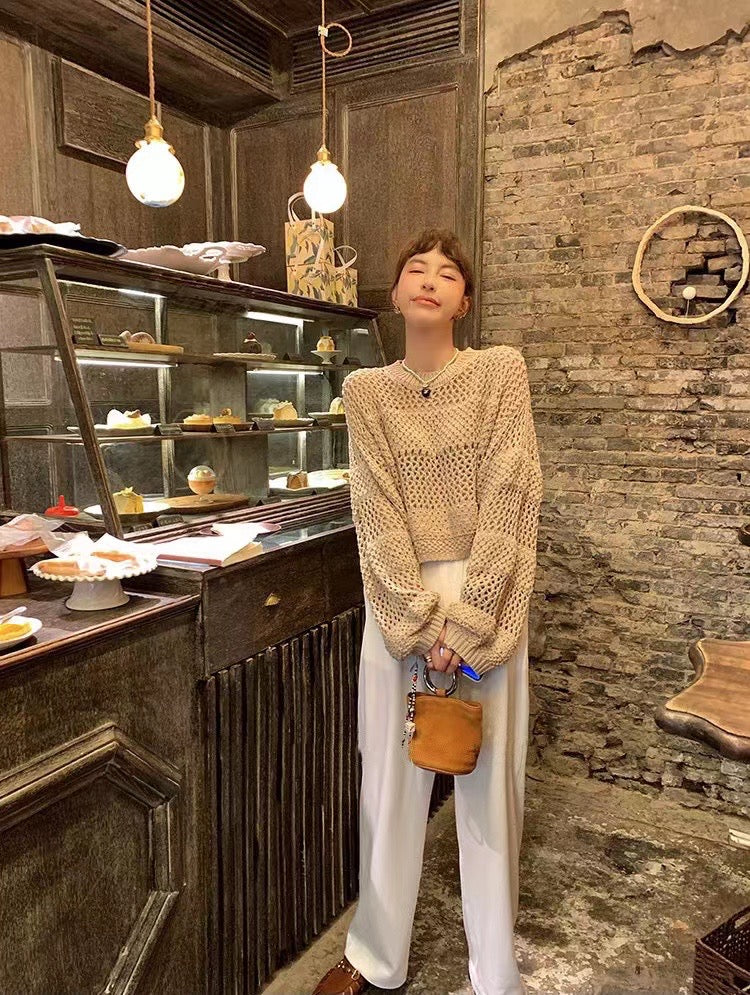 Hollow knit sweater