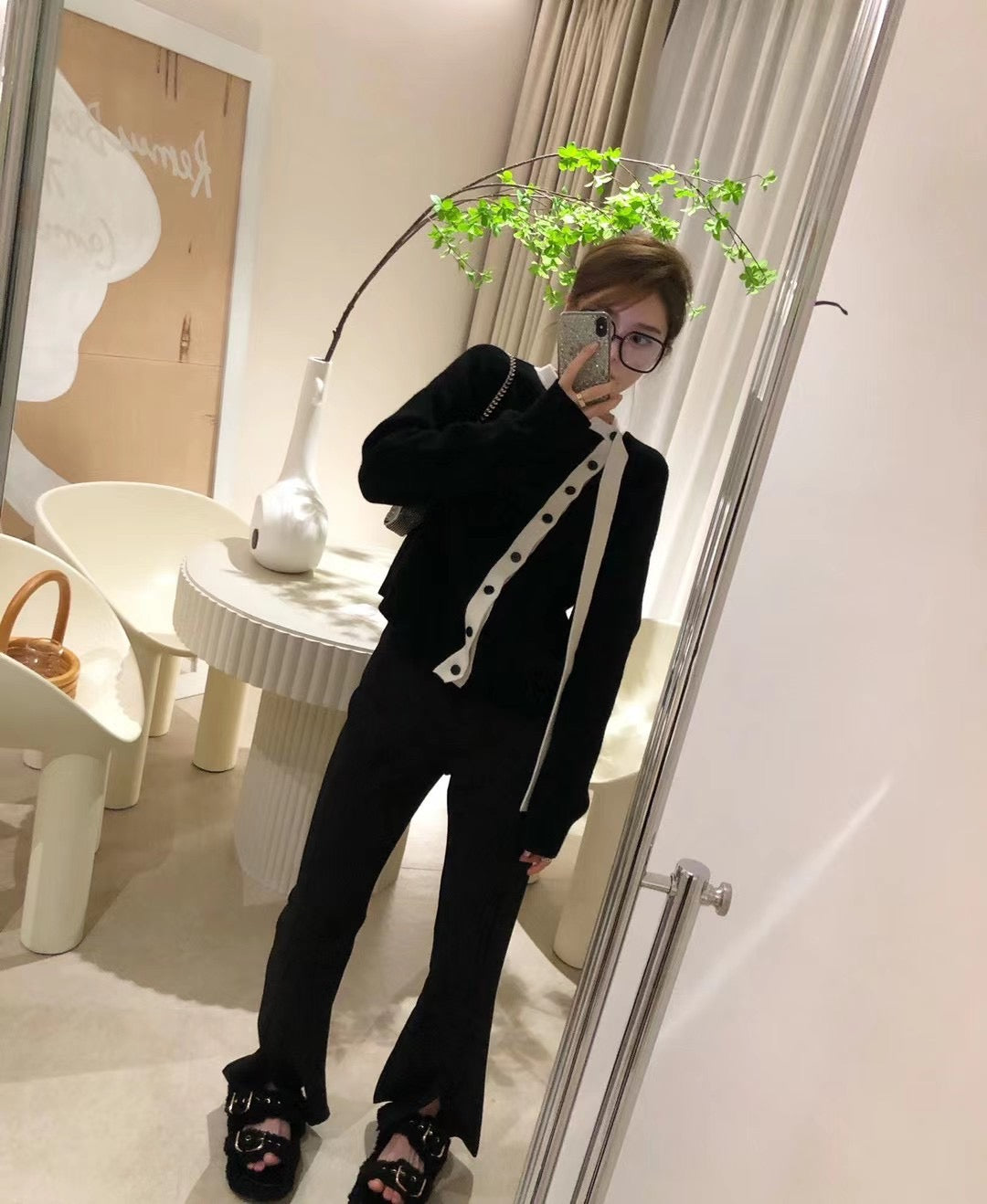 High Rise Boot-Cut Pants