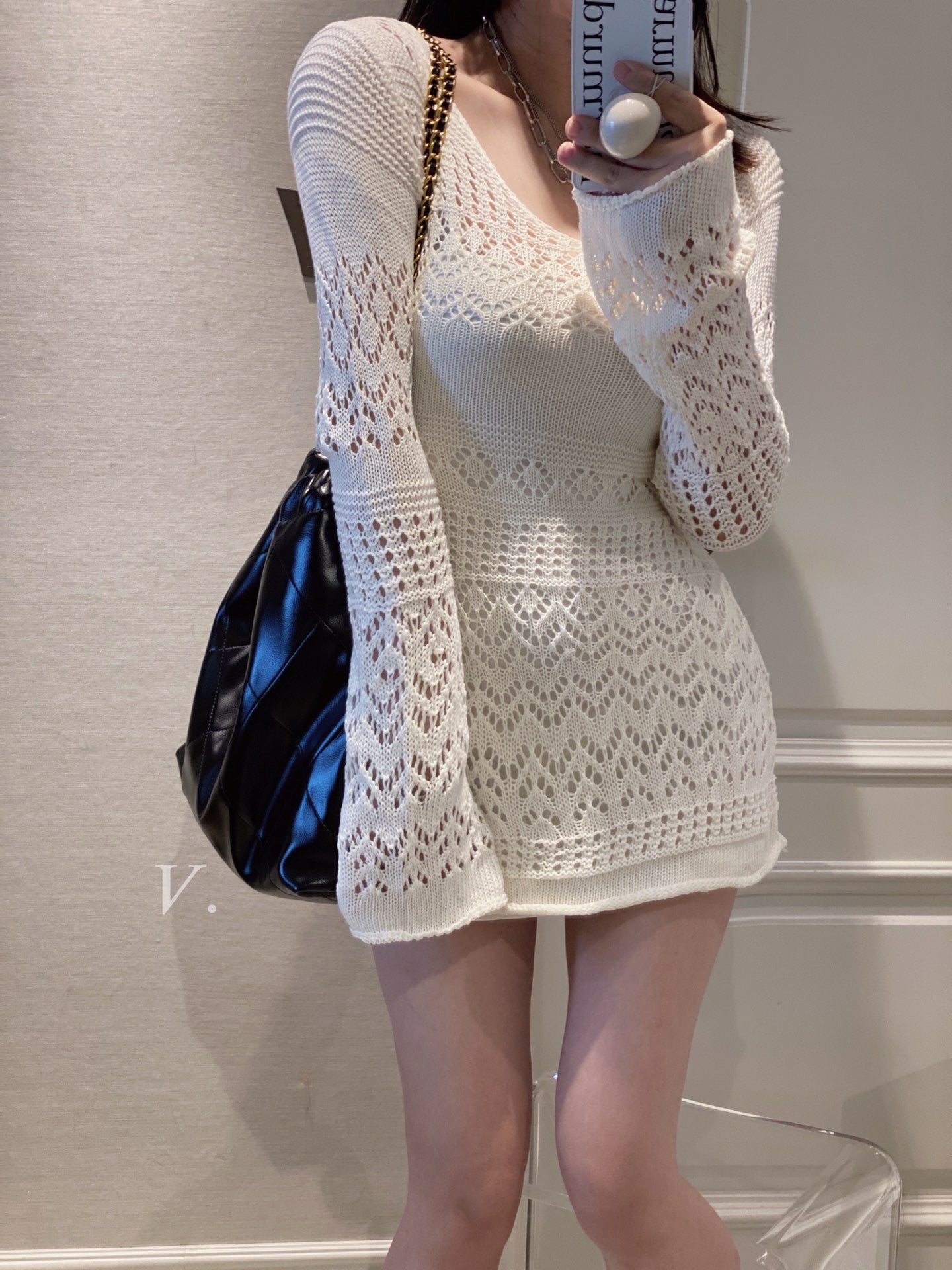 Pointelle Knit Dress