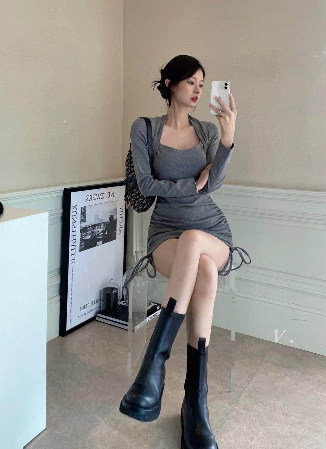 Ballet Square Neck Dress