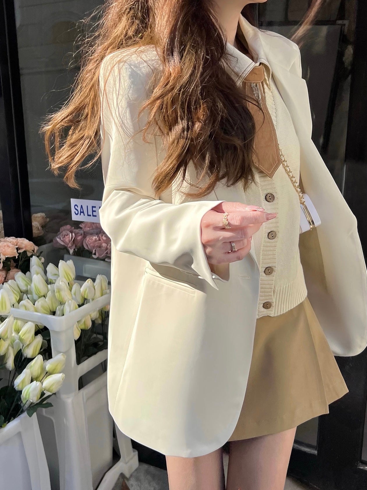 Weekend Relaxed Cream Blazer