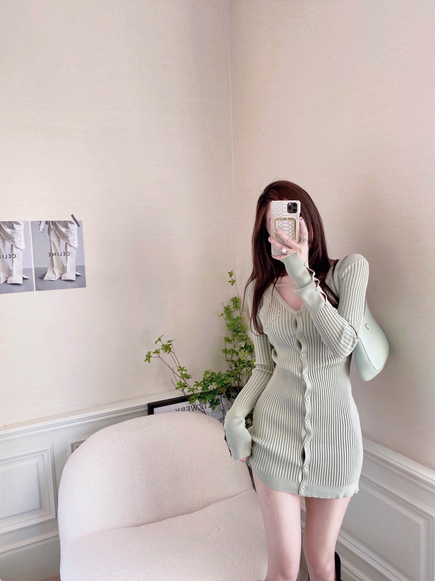 Ribbed Knit Slim Cut Dress