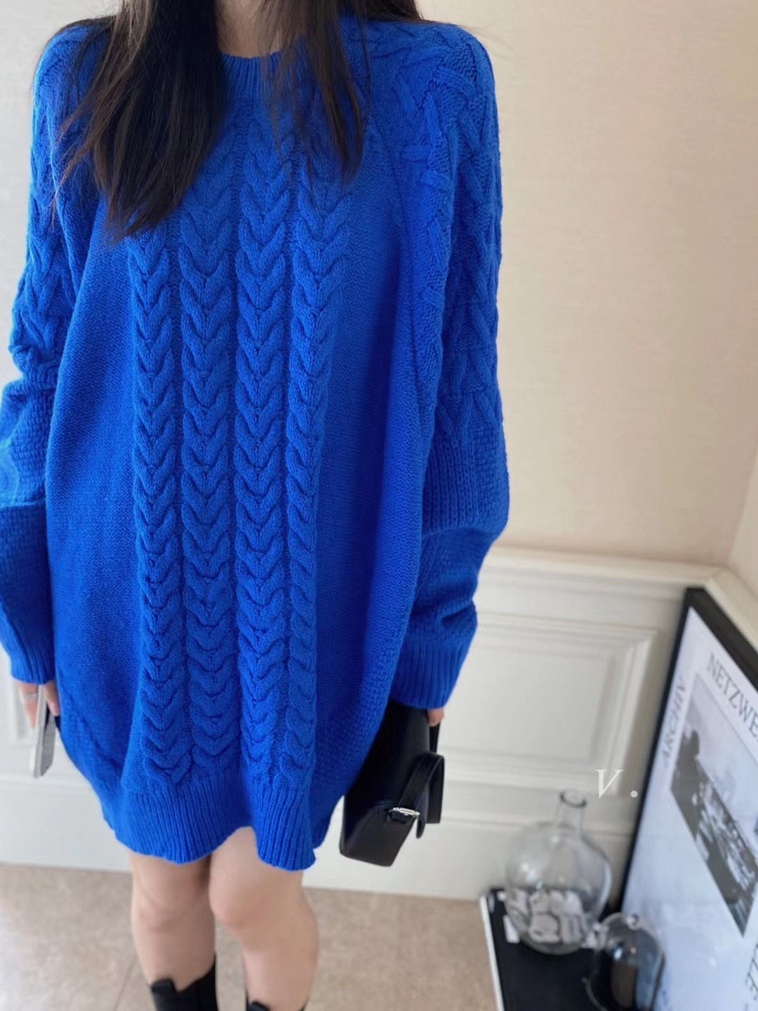 Oversized Cable One-piece Sweater
