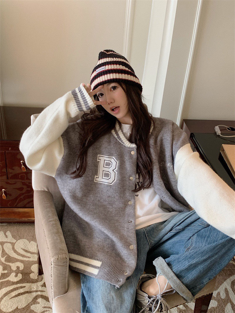 Knit Varsity Jacket