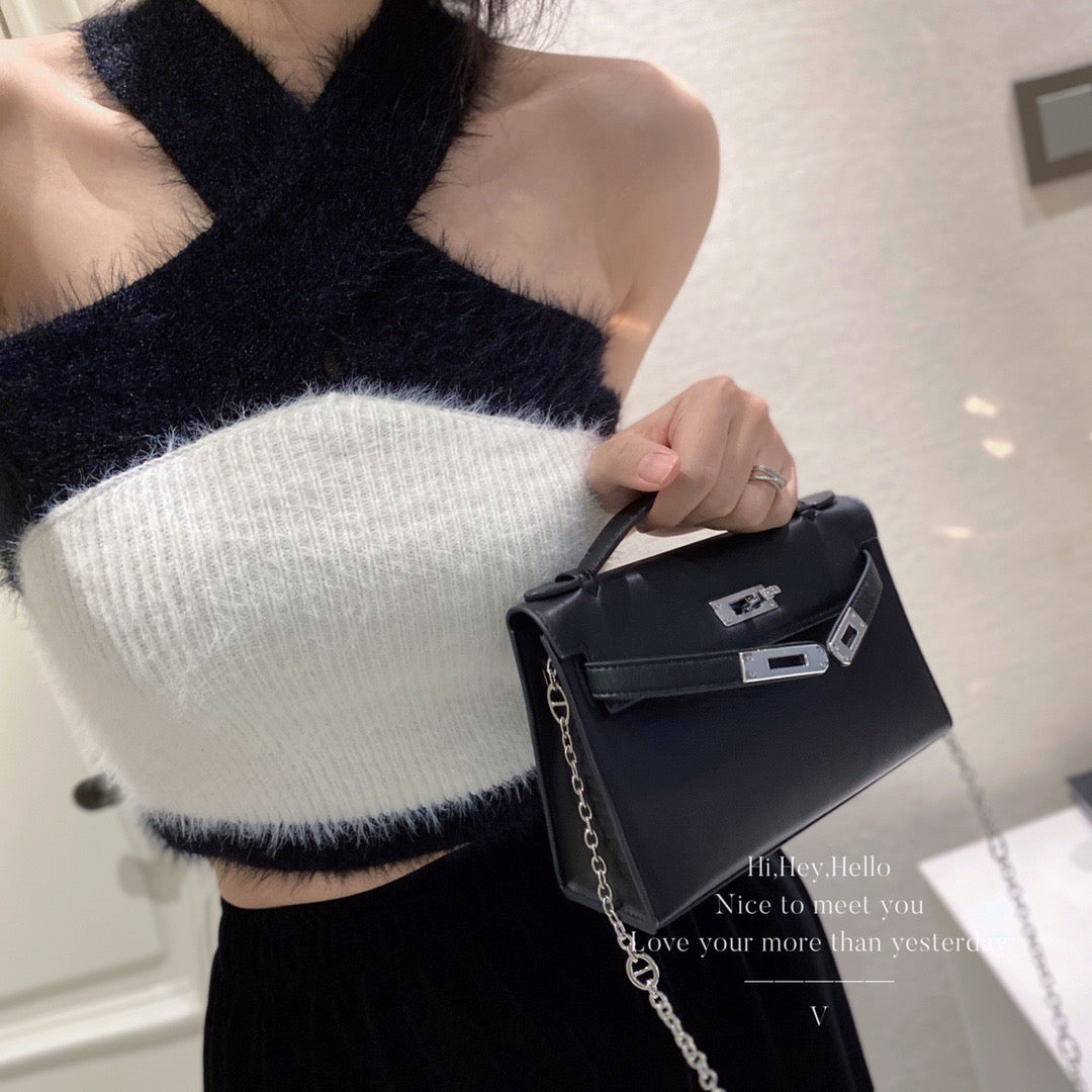 Faux Mink Crossed Top