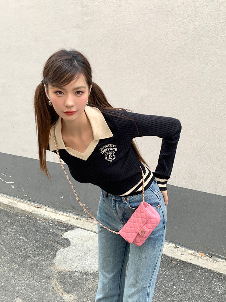 Preppy Polo Knit Wear