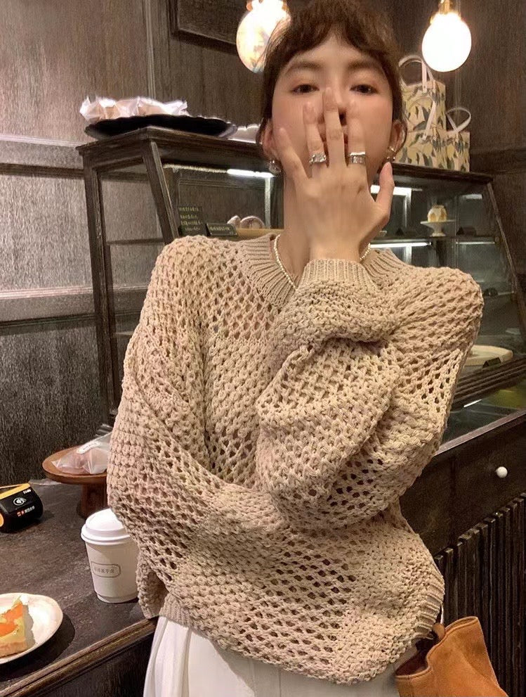 Hollow knit sweater