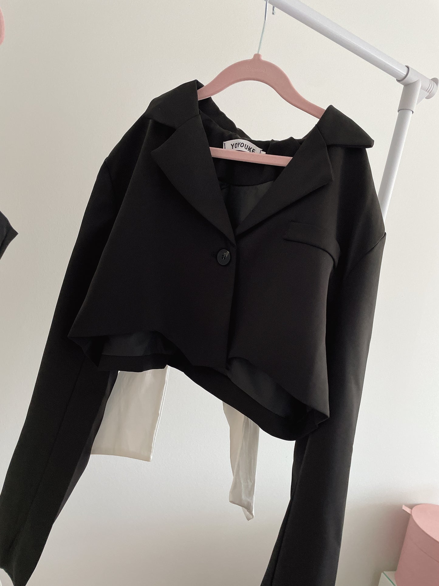 Layered Bubble Dress Cropped Blazer Set
