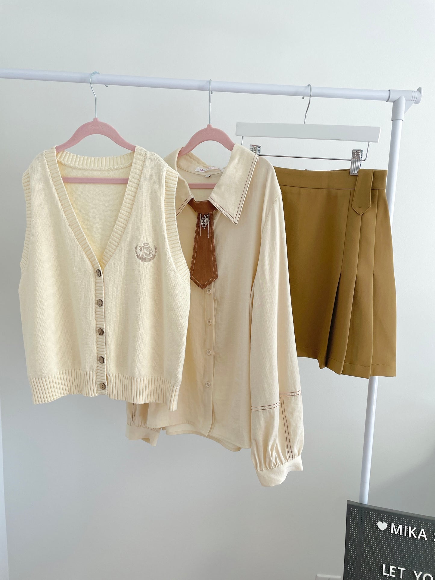 Preppy Half Pleated Skirt