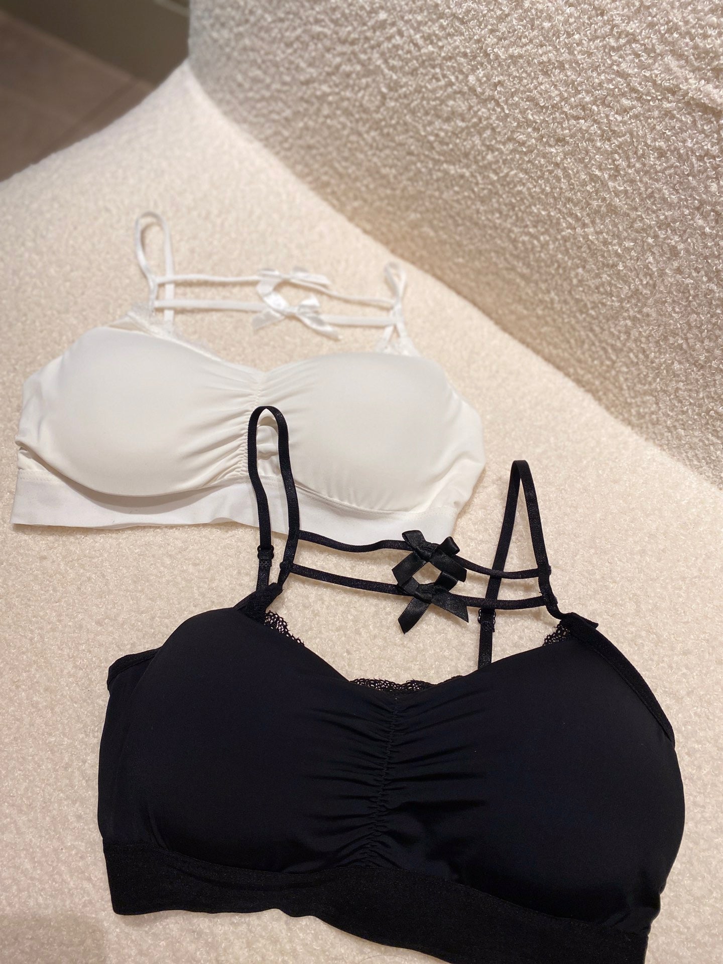 Double Ribbon Short Camisole with Pads