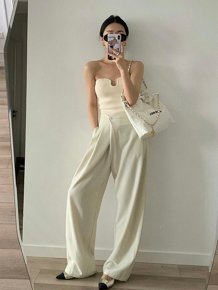 U neck Knit Tube Top