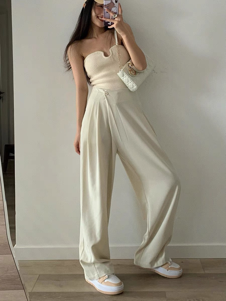 U neck Knit Tube Top