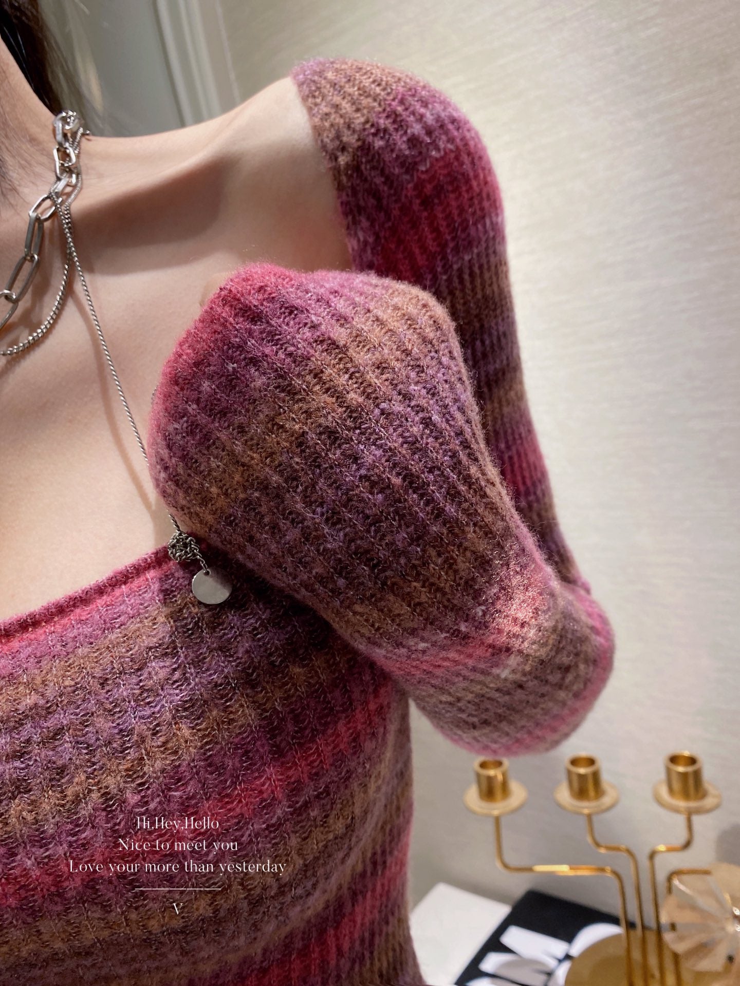 Raspberry Rainbow Knit Bodycon Dress