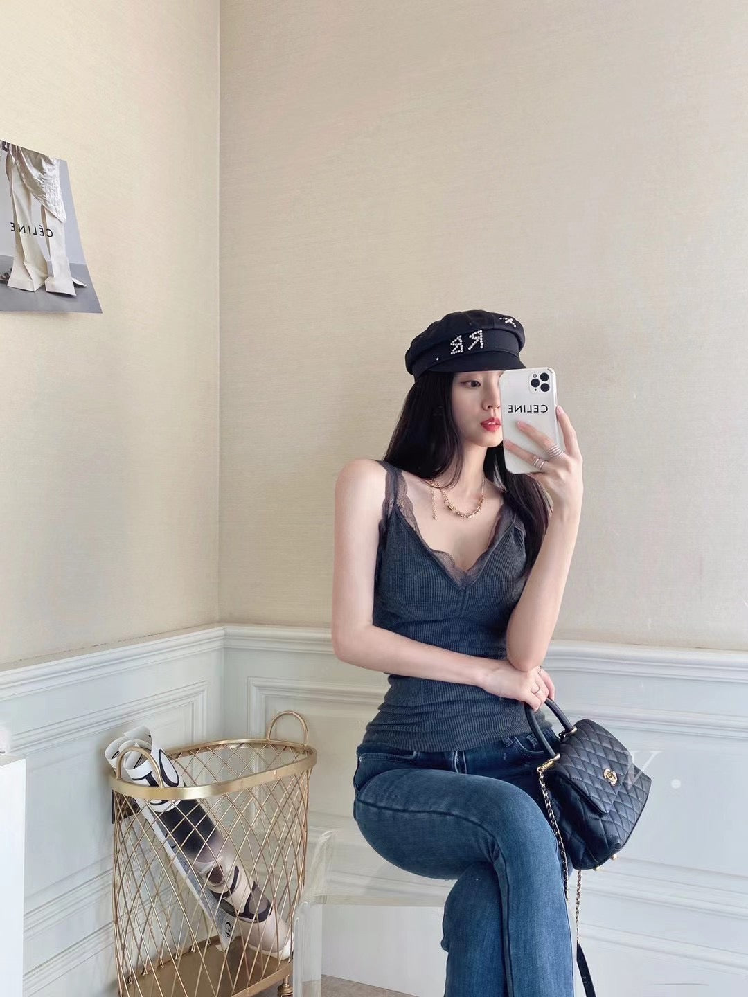 Fleece Lined Ribbed Tank Top