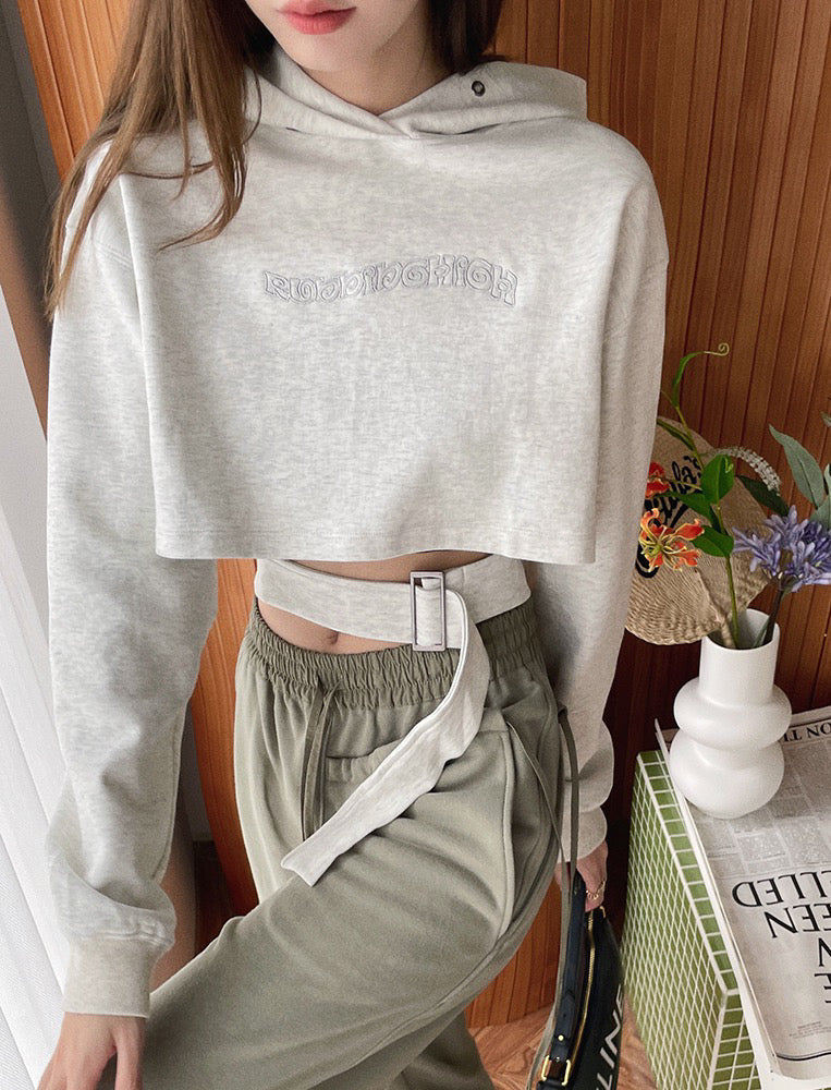Waist Belt Short Hoodie