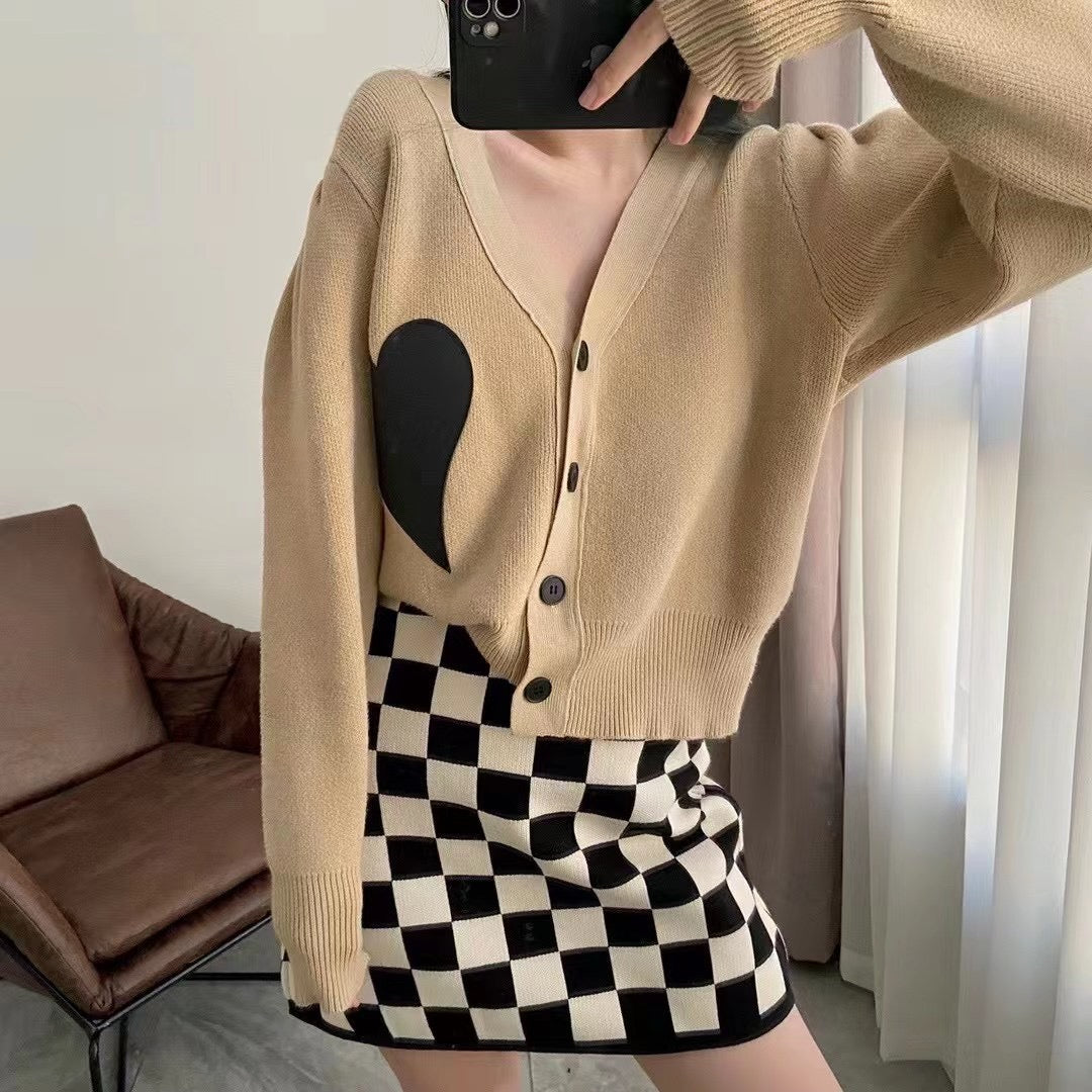 Checkers Knit Skirt