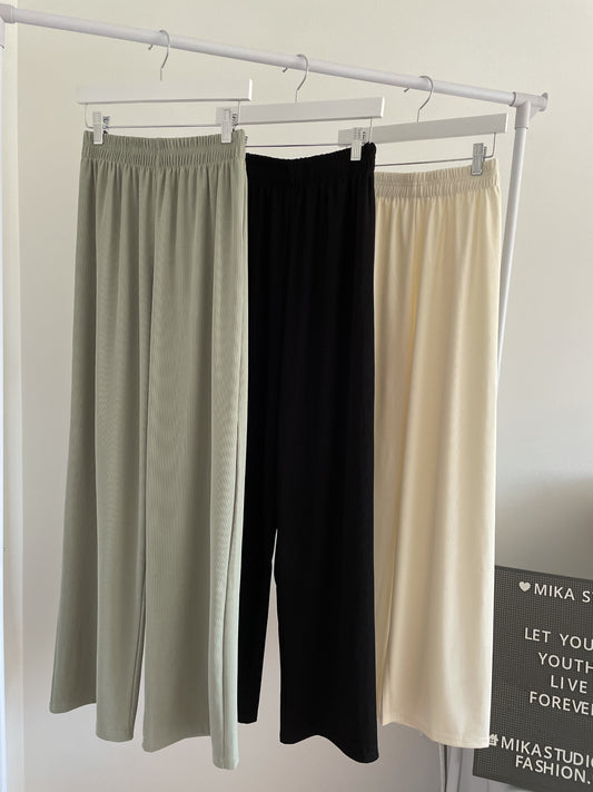 Elasticated Relaxed Wide Legs Pants