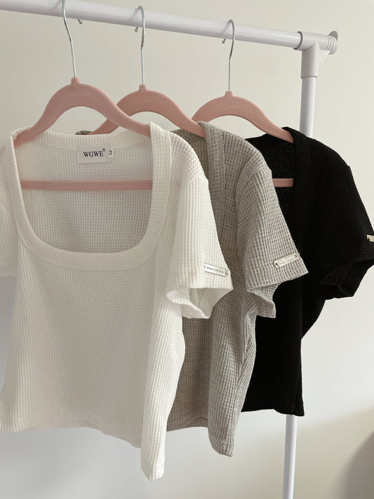 Waffle Square Neck Tee