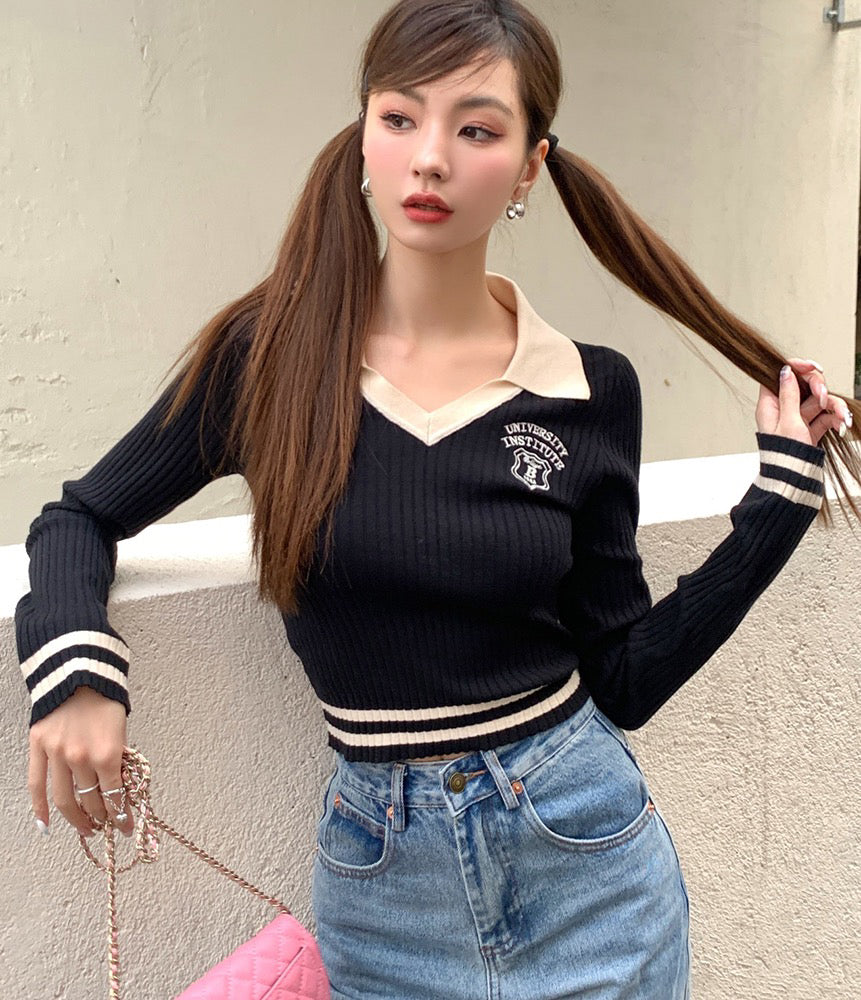 Preppy Polo Knit Wear