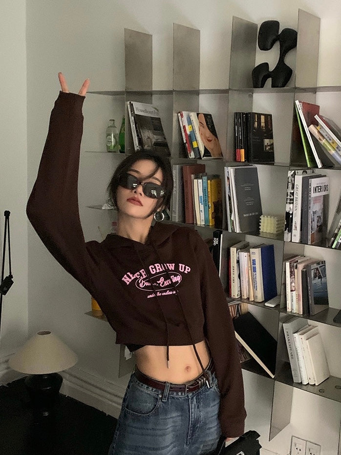 American Style Cropped Hoodie