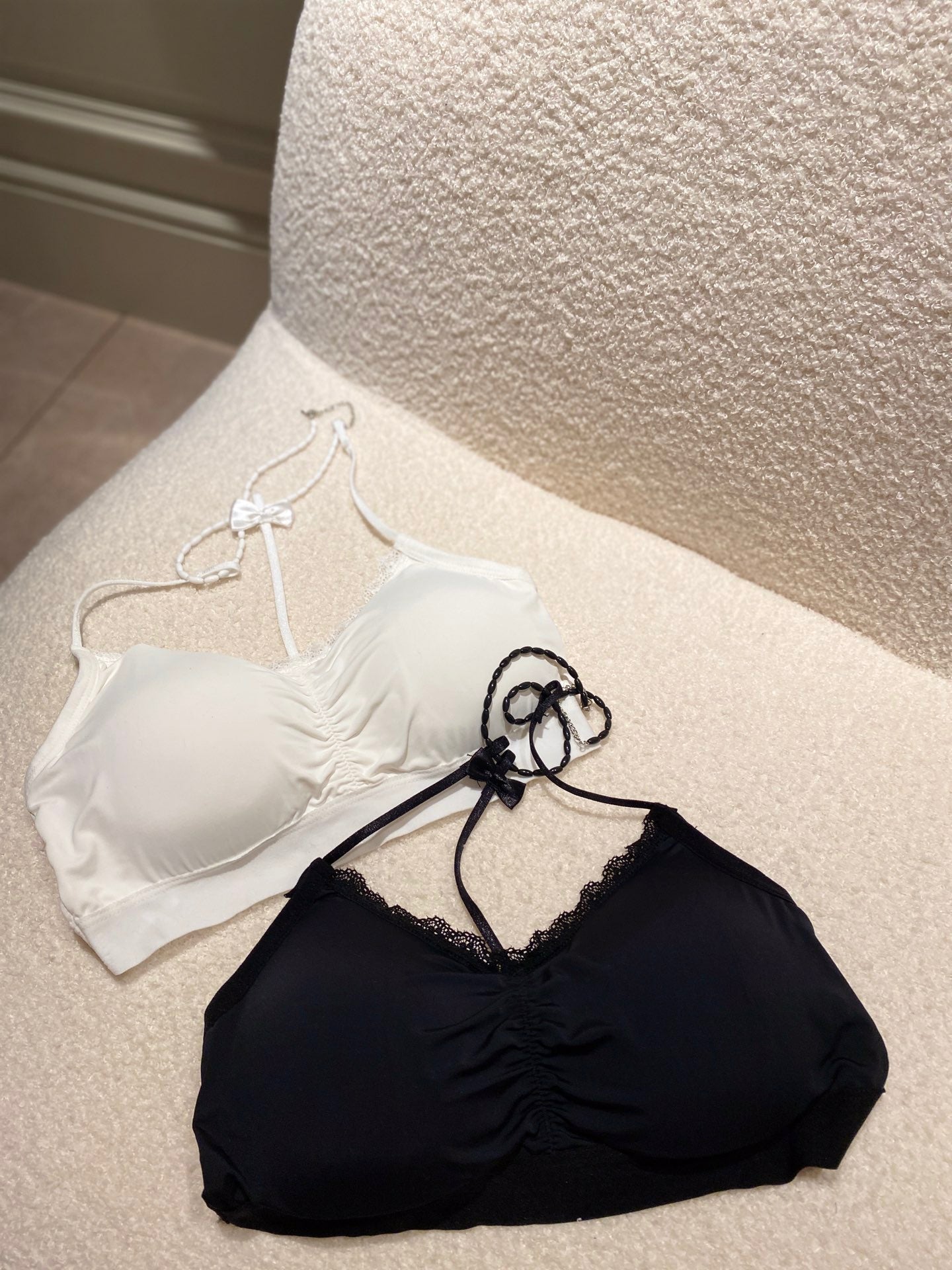 Double Ribbon Short Camisole with Pads