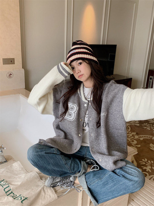 Knit Varsity Jacket