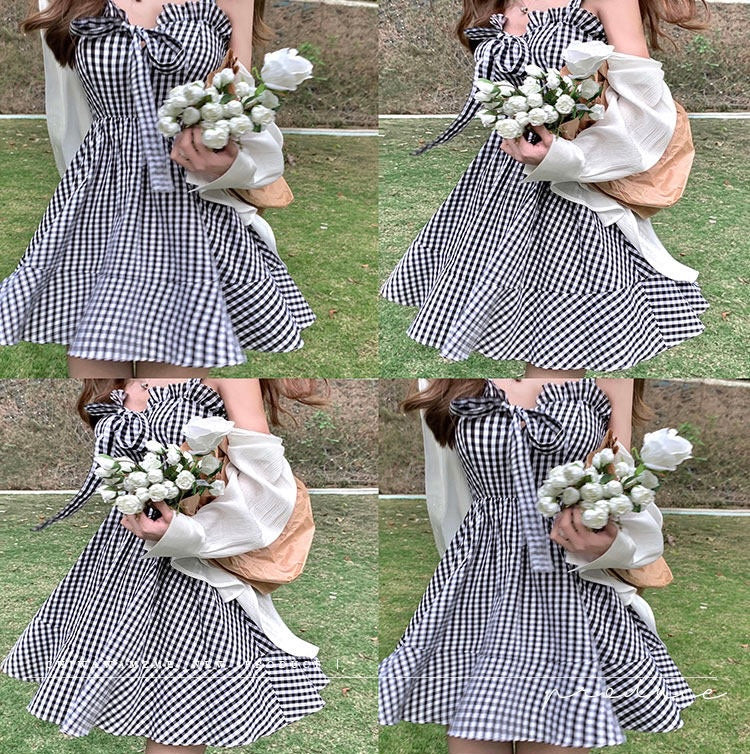 Vintage Plaid Midi Dress