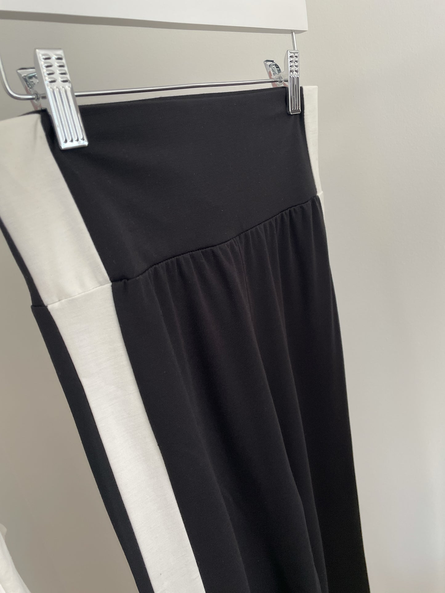 White Lined Flare Pants