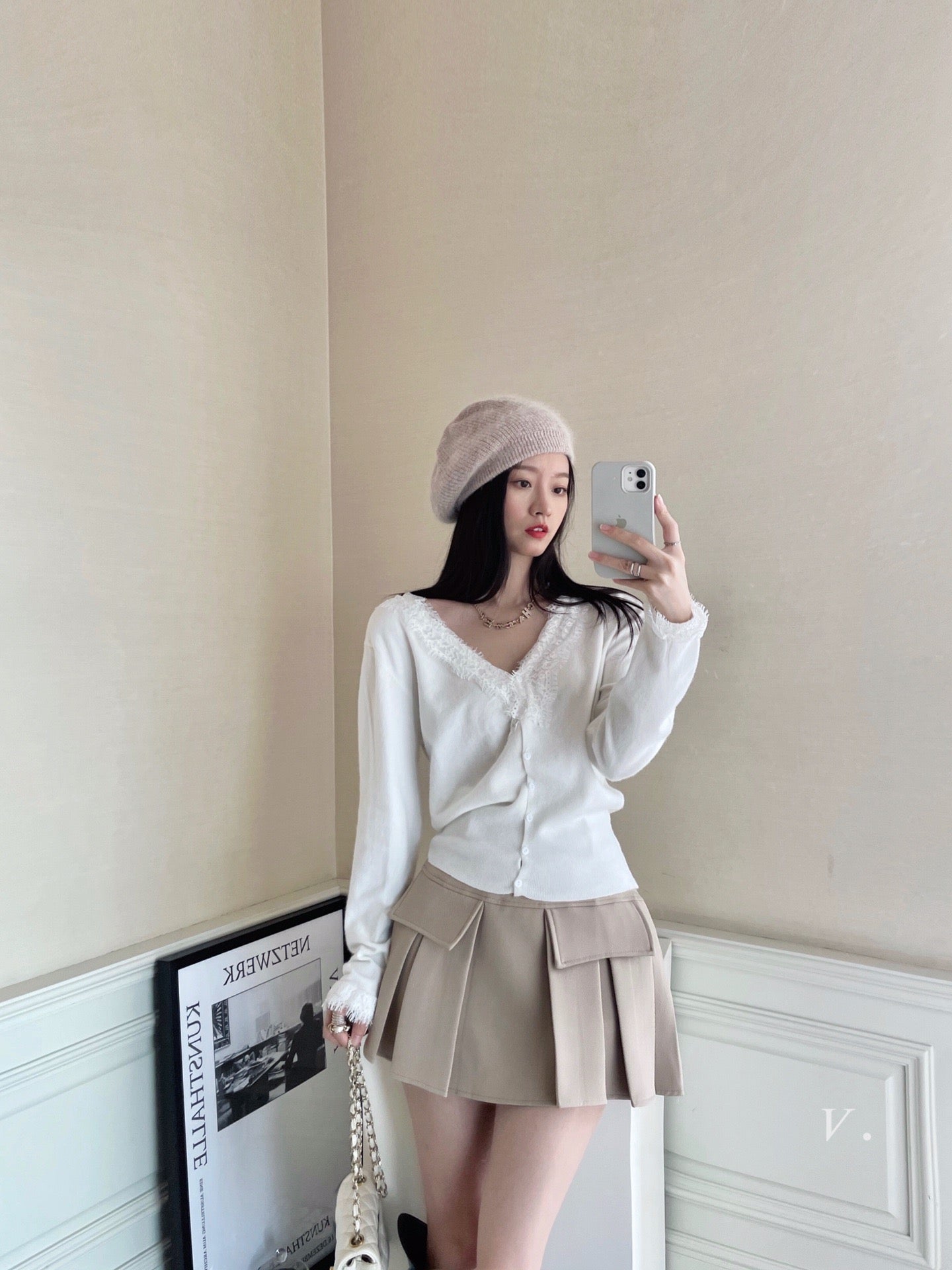 Lace Trim Soft Knit Top