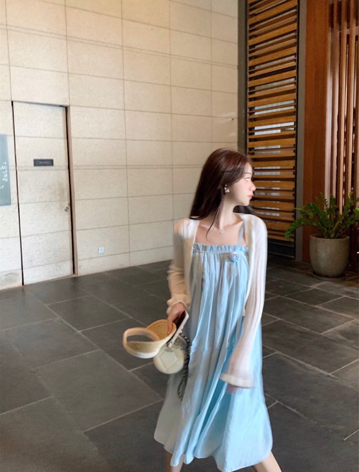 Baby Blue Swing Midi Dress