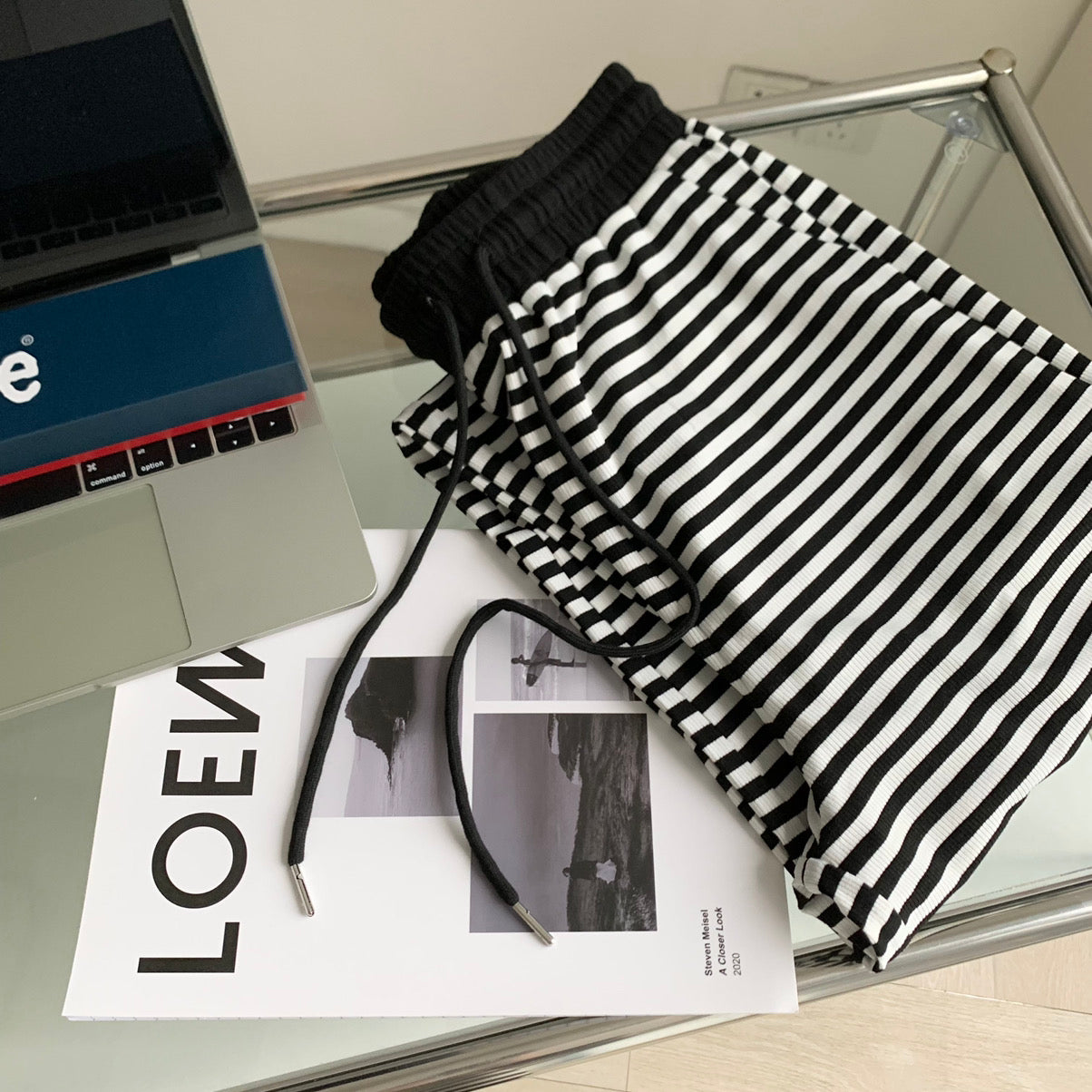Knit Striped Wide Legs Pants