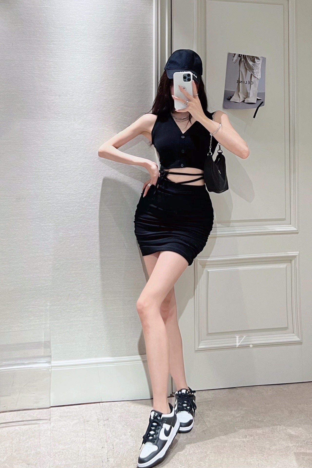 Cropped Polo Vest Skirt Set