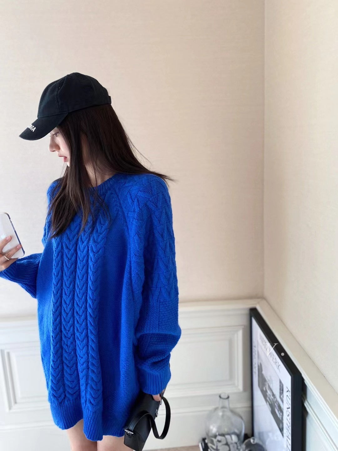 Oversized Cable One-piece Sweater