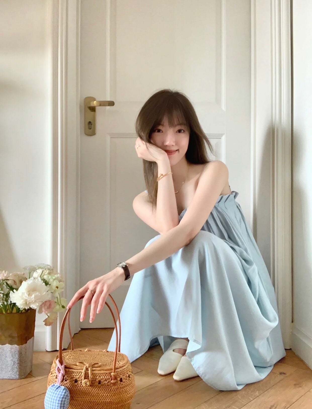 Baby Blue Swing Midi Dress