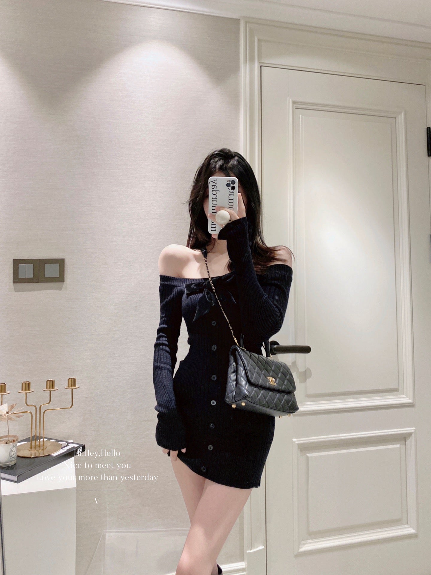 Ribbon Off Shoulder Dress
